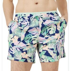 Chubbies Trunks Men's‎ Size M GreeBlue /Multicolor The Night Faunas Stretch Swim